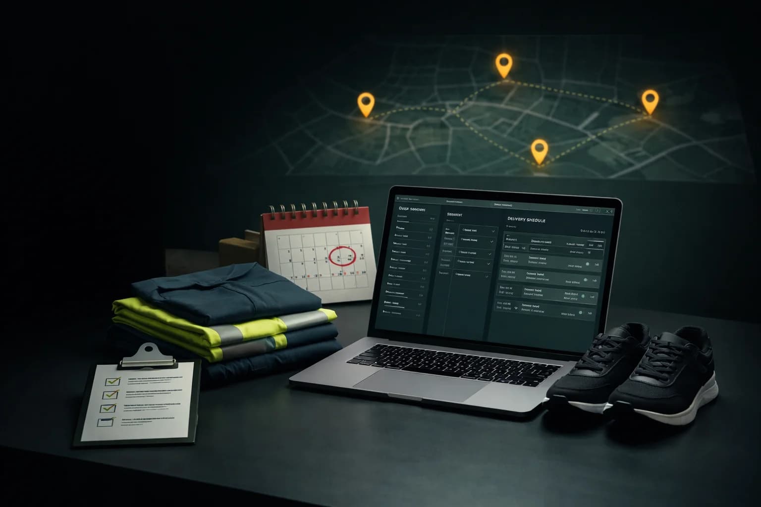 Equipo laboral preparado para entregas programadas